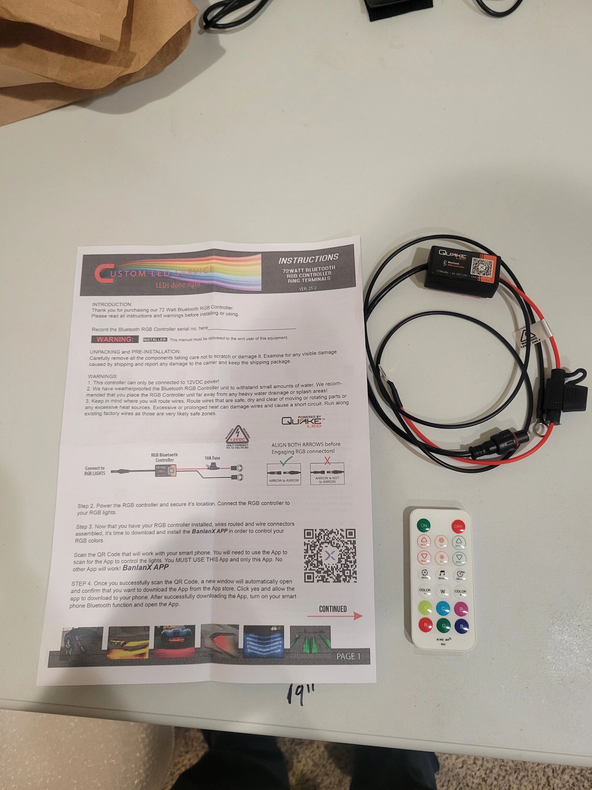 Custom L.E.D. remotes and wiring supplies
